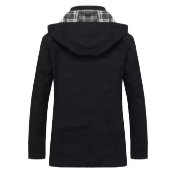 Middle-aged Men Winter Brushed Cotton Parka - Black