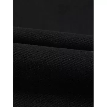 Middle-aged Men Winter Brushed Cotton Parka - Black