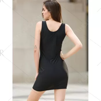 Mini Lace Insert Two Tone heath Dress - Yellow