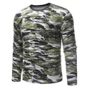Multicolor Camouflage Pattern Long Sleeves T-shirt - Camouflage Green