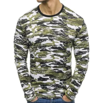 Multicolor Camouflage Pattern Long Sleeves T-shirt - Camouflage Green