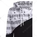 usic Note Two Tone Hoodie - Black
