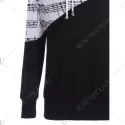 usic Note Two Tone Hoodie - Black