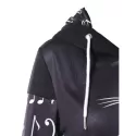 Musical Notes Print Hoodie with Front Pocket -