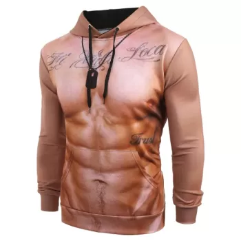 Naked Belly etters Print Drawstring Hoodie - Apricot