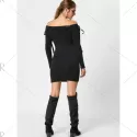 Off The Shoulder Jumper Dress - Black
