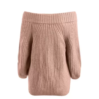 Off The houlder Plain weater - Light Brown