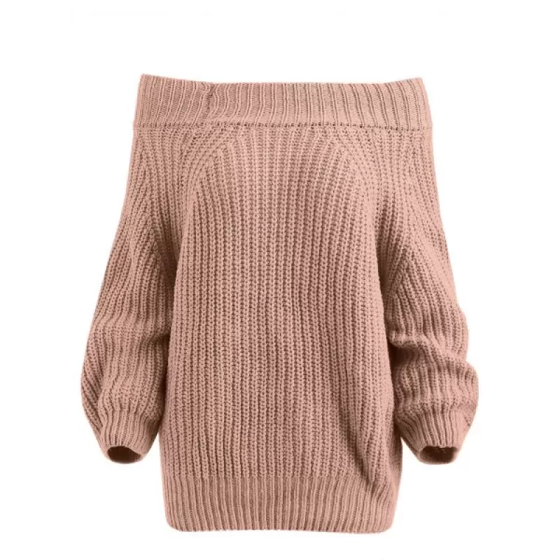 Off The houlder Plain weater - Light Brown