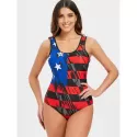 One-piece American Flag Low Back wimsuit -