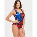 One-piece American Flag Low Back wimsuit -
