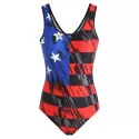 One-piece American Flag Low Back wimsuit -
