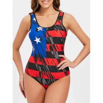One-piece American Flag Low Back wimsuit -