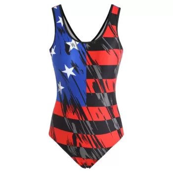 One-piece American Flag Low Back wimsuit -