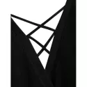 Open Back Criss Cross Sweatshirt - Black