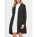 Open Front Thin Coat - Black