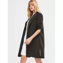 Open Front Thin Coat - Black