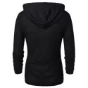 Openwork Long Sleeve Hoodie - Black