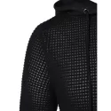 Openwork Long Sleeve Hoodie - Black