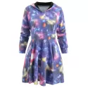 Outer Space Fit and Flared Mini Dress - Royal Blue