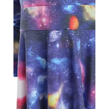 Outer Space Fit and Flared Mini Dress - Royal Blue