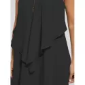 Overlay Flowy Mini Slip Dress - Black