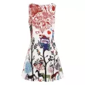 Owls Trees Print Mini Trapeze Dress - White