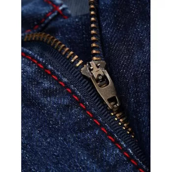 Patches Straight Leg Jeans - Denim Blue