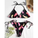 Pepper Print Wireless Brazilian Bikini et - Black