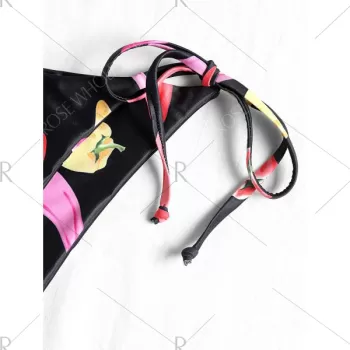 Pepper Print Wireless Brazilian Bikini et - Black