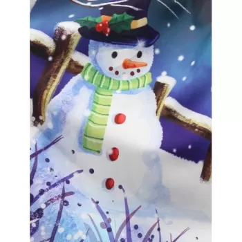 Pleated Christmas anta Claus Elk nowman Print urplice Dress - Purple Iris