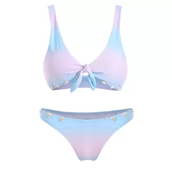 Plunge Ombre Color hell Bikini et -