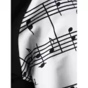 Plus Size Music Note Print Bowknot Embellished Sweatshirt - Black