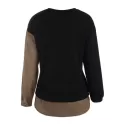 Pocket Asymmetric Contrast Sweatshirt - Coffee