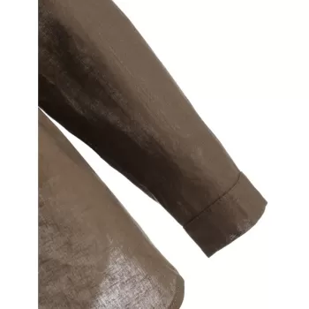 Pocket Asymmetric Contrast Sweatshirt - Coffee