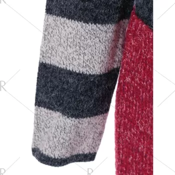 Pockets Graphic Striped Cardigan - Deep Gray One