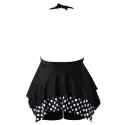 Polka Dot Halter Tankini Set - Black