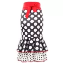Polka Dot High Waist Long Ruffled Skirt - Black