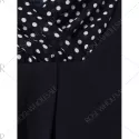 Polka Dot Patchwork Asymmetrical Tee - White And Black