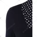 Polka Dot Patchwork Asymmetrical Tee - White And Black