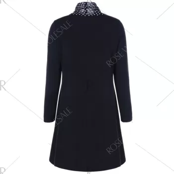 Polka Dot Patchwork Asymmetrical Tee - White And Black