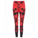 Print Color Block Leggings - Red