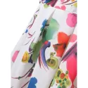 Print ow Cut Casual Dress - White