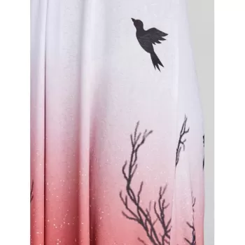 Printed Cut Out Ombre Color axi Dress -