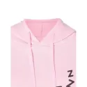 Printed Fleece Lining Cat Ear Hoodie - Pink
