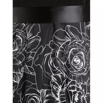 Printed Sleeveless Fit And Flare Vintage Dress - Black