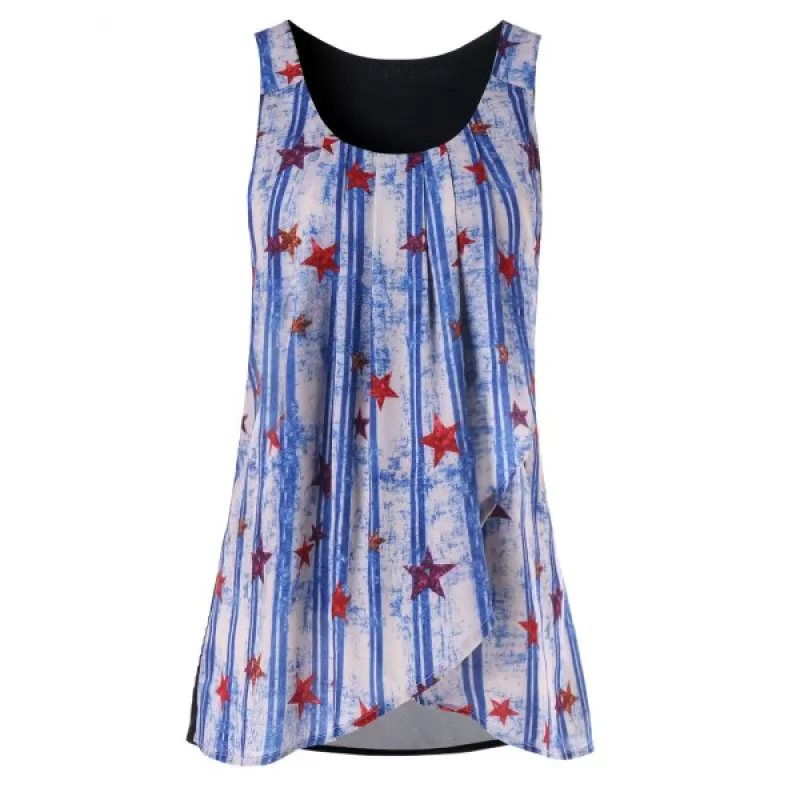 Printed Tulip Front Tank Top - ulti-a