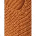 Pullover Ripped V Neck Sweater - Earthy