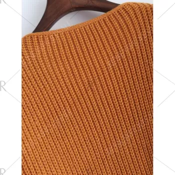 Pullover Ripped V Neck Sweater - Earthy