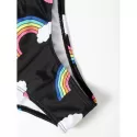 Racerback Rainbow Print Bikini Set - Black
