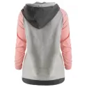 Raglan Sleeve Color Block Zipper Hoodie - Pig Pink